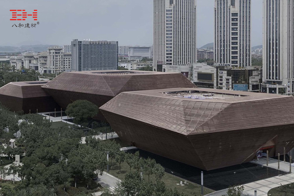 戶外幕墻鋁方通格柵裝飾上饒博物館、城建檔案館、城市規劃展示館